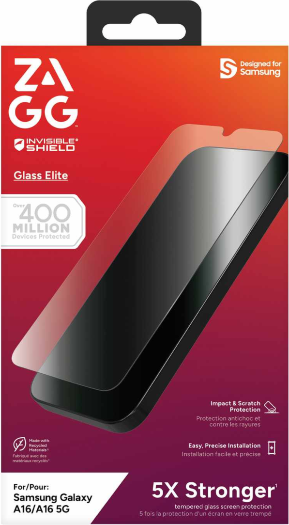 The ZAGG InvisibleShield Glass Elite Screen Protector offers advanced strength for maximum protection.