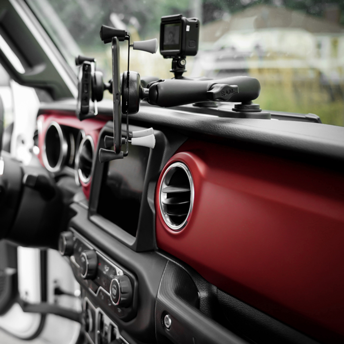 <p>Connect anything RAM mounts for Action Cameras, GPS and phone mounts to your Jeep JL/Gladiator for the ultimate Infotainment system with the RAM® Tough-Track™ for '18-21 Jeep JL/Gladiator.</p>