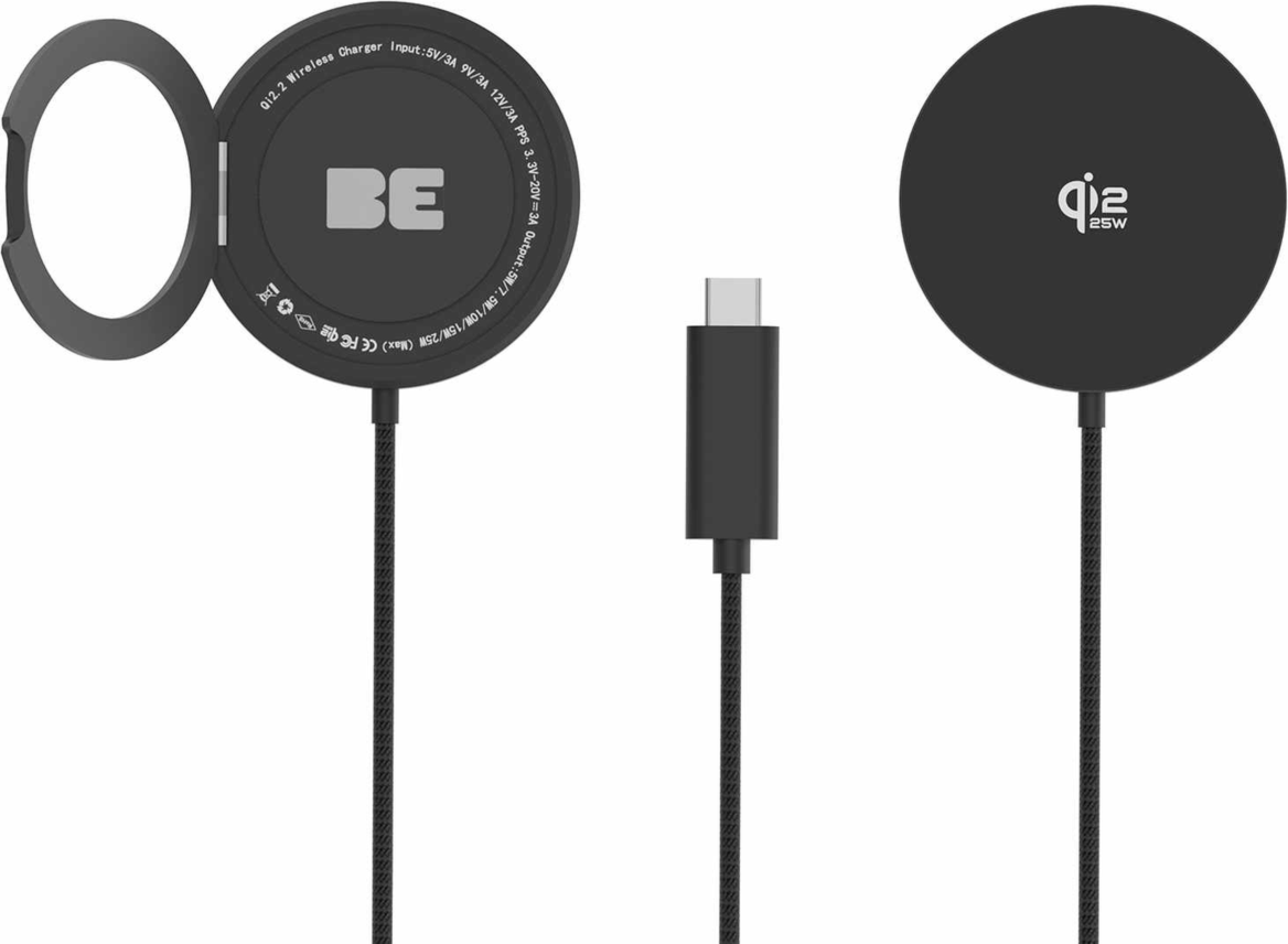 Blu Element - PowerPuck25 Wireless Charger with Kickstand Black