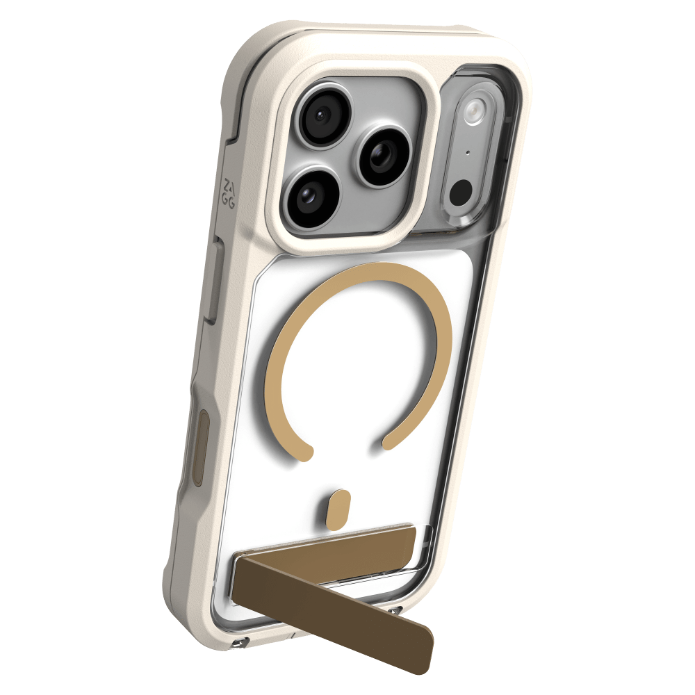 ZAGG - Rainier Snap MagSafe Case with Kickstand for Apple iPhone 18 Pro/17 Pro - Sandstone