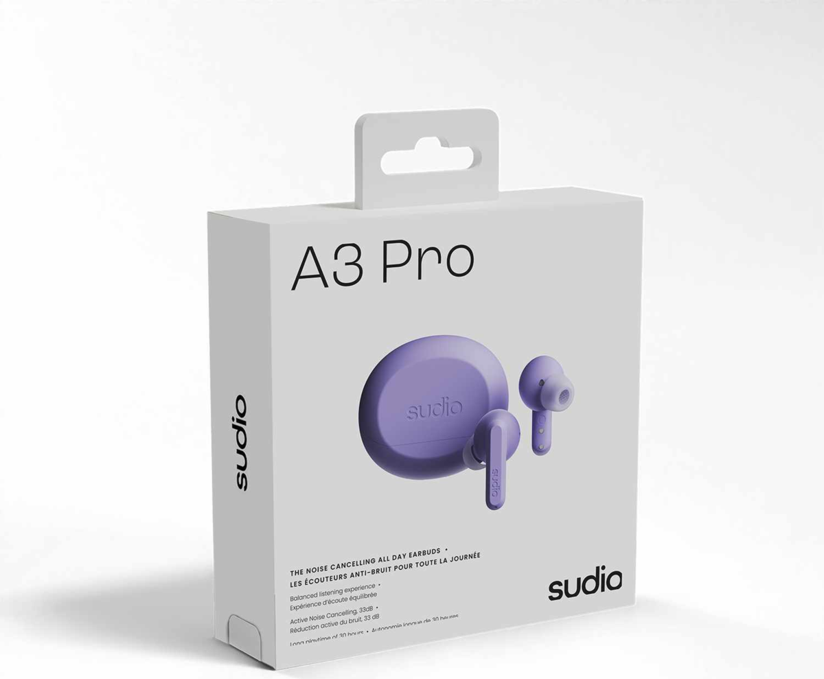 Sudio - A3 Pro ANC Wireless Earbuds Purple