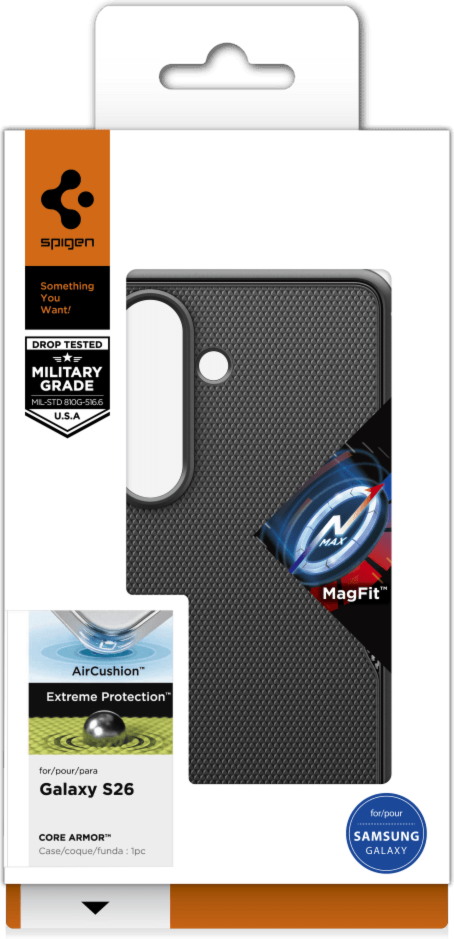 Spigen - Core Armor Case w/Magnets Matte Black for Samsung Galaxy S26