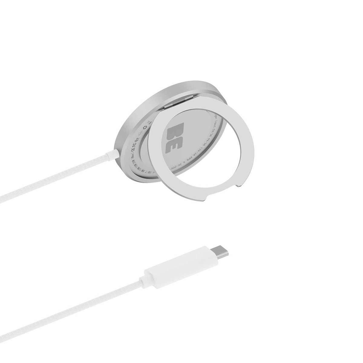 Blu Element - PowerPuck25 Wireless Charger with Kickstand White
