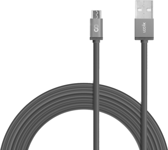 Piston Connect XL 3M USB-A to microUSB - Graphite Grey