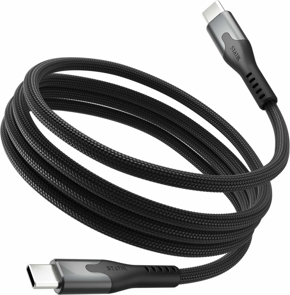 Statik - MagStack Pro Charge/Sync Magnetic Cable USB-C to USB-C 3.3ft Black