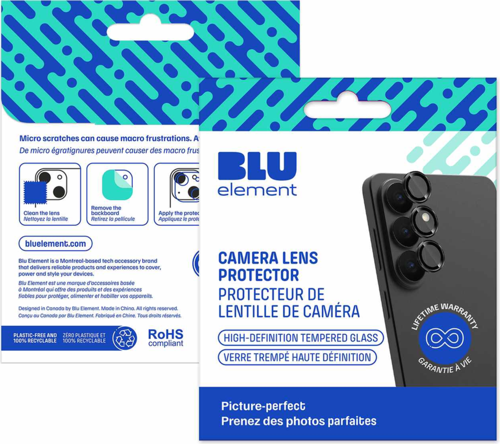 Blu Element BELPS26E Protecteur D'objectif en Aluminium 1 par 1 Noir pour Samsung Galaxy S26+