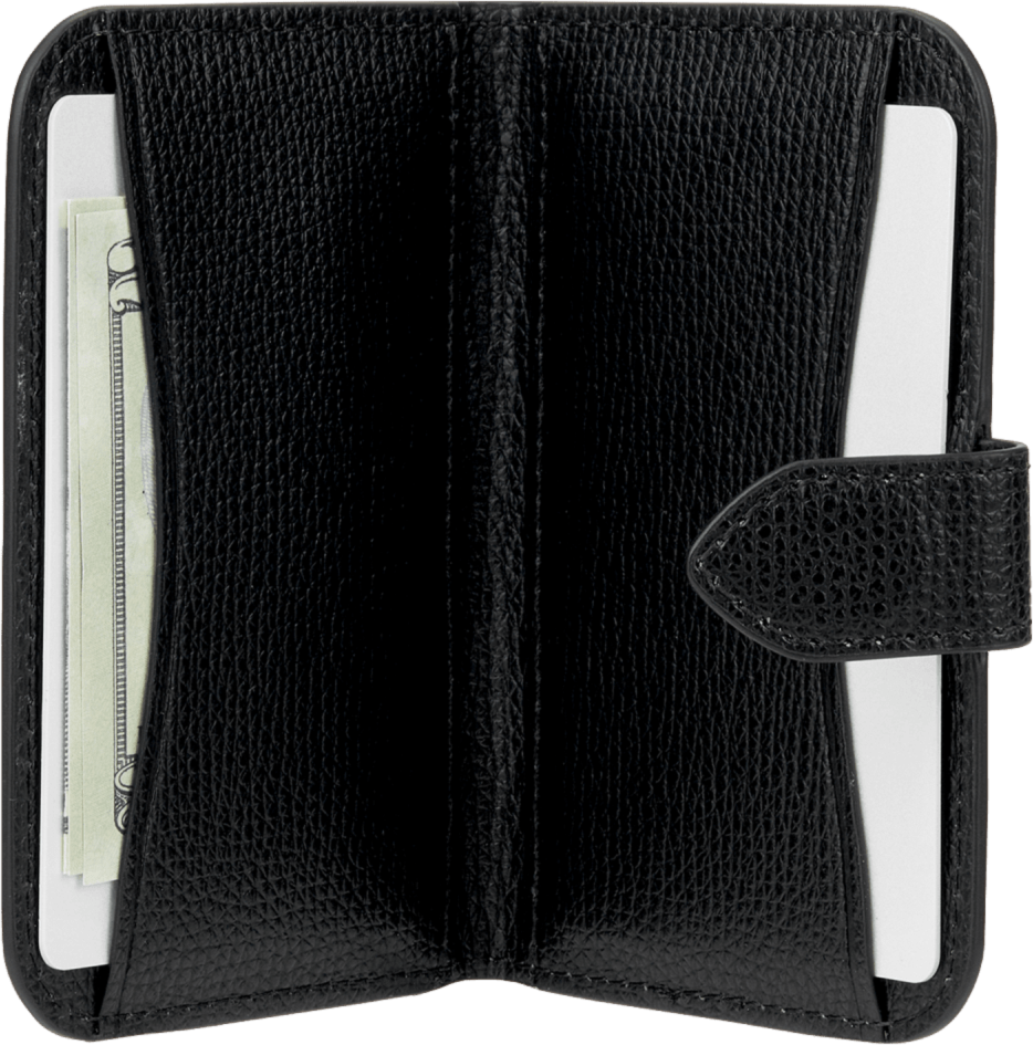 <p>The Kate Spade Morgan Magnetic Wallet uses strong built-in magnets to securely attach the wallet to MagSafe compatible phones.</p>