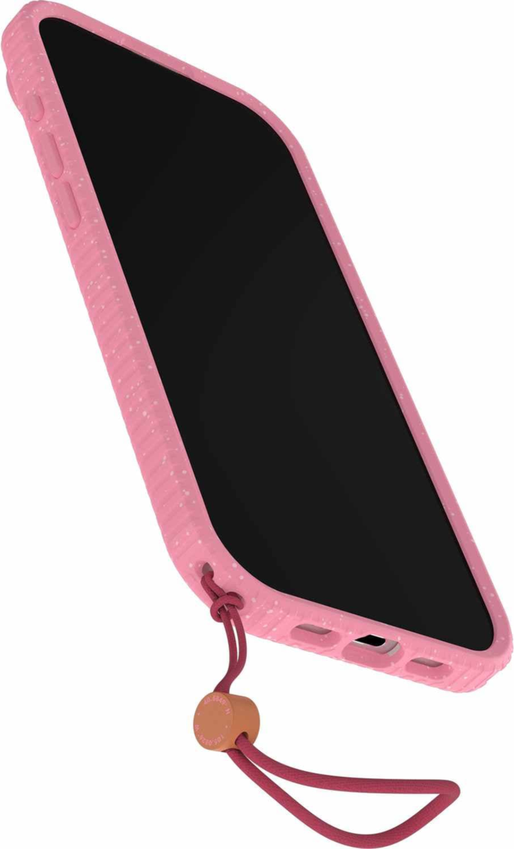 The OtterBox Sole Series features a grippy, high-ridge tread and unique ombré fabric back for secure style. It offers MagSafe compatibility and a removable lanyard loop.