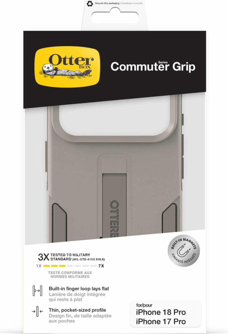 OtterBox - Étui Commuter Grip MagSafe gris Comfort pour iPhone 18 Pro/17 Pro