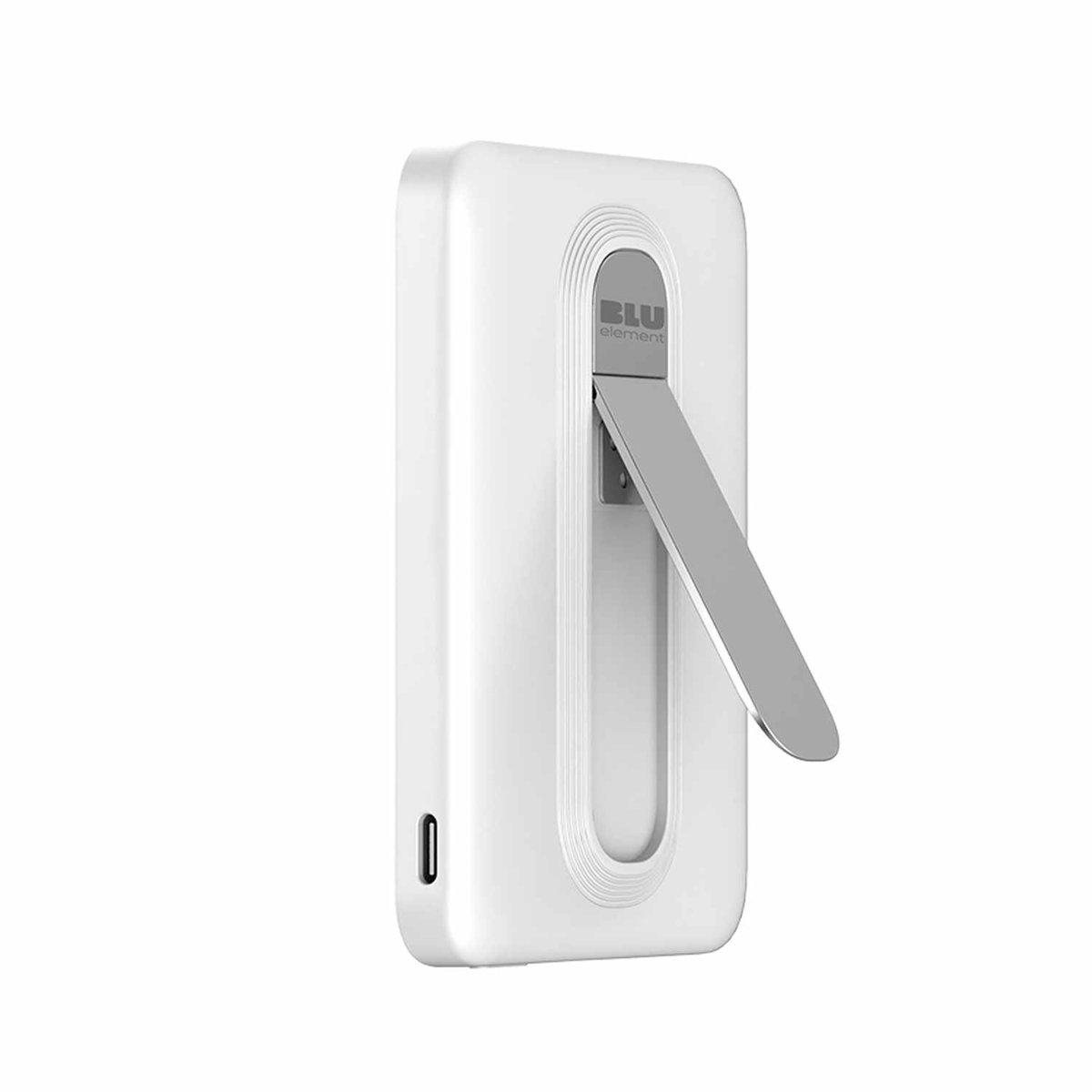 Blu Element BEPBQi25KWH SLIM Batterie Externe sans Fil Qi2 avec Support 5K Blanc