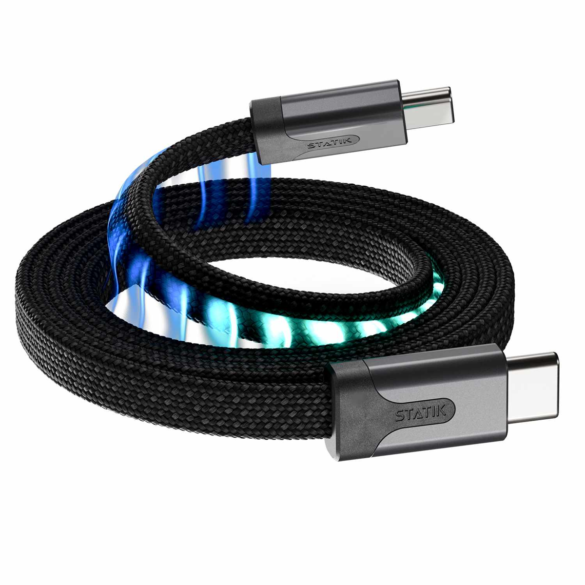 Statik PUP04956FTCCBLKCA Câble de Charge/Sync MagStack Slim Pro USB-C vers USB-C 6.6 pieds Noir