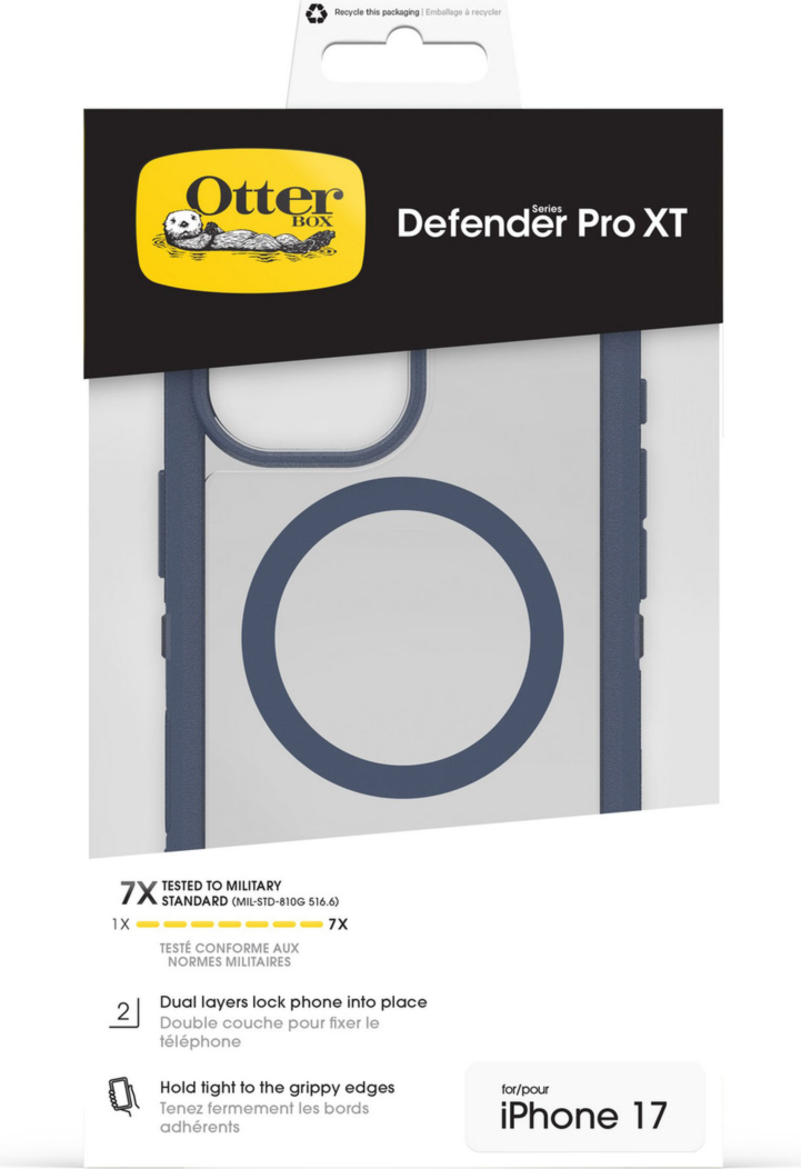 Get sleek, legendary phone protection with the OtterBox Defender Series Pro XT with MagSafe, a rugged dual-layer design that guards devices against drops, dirt, scrapes, and bumps.