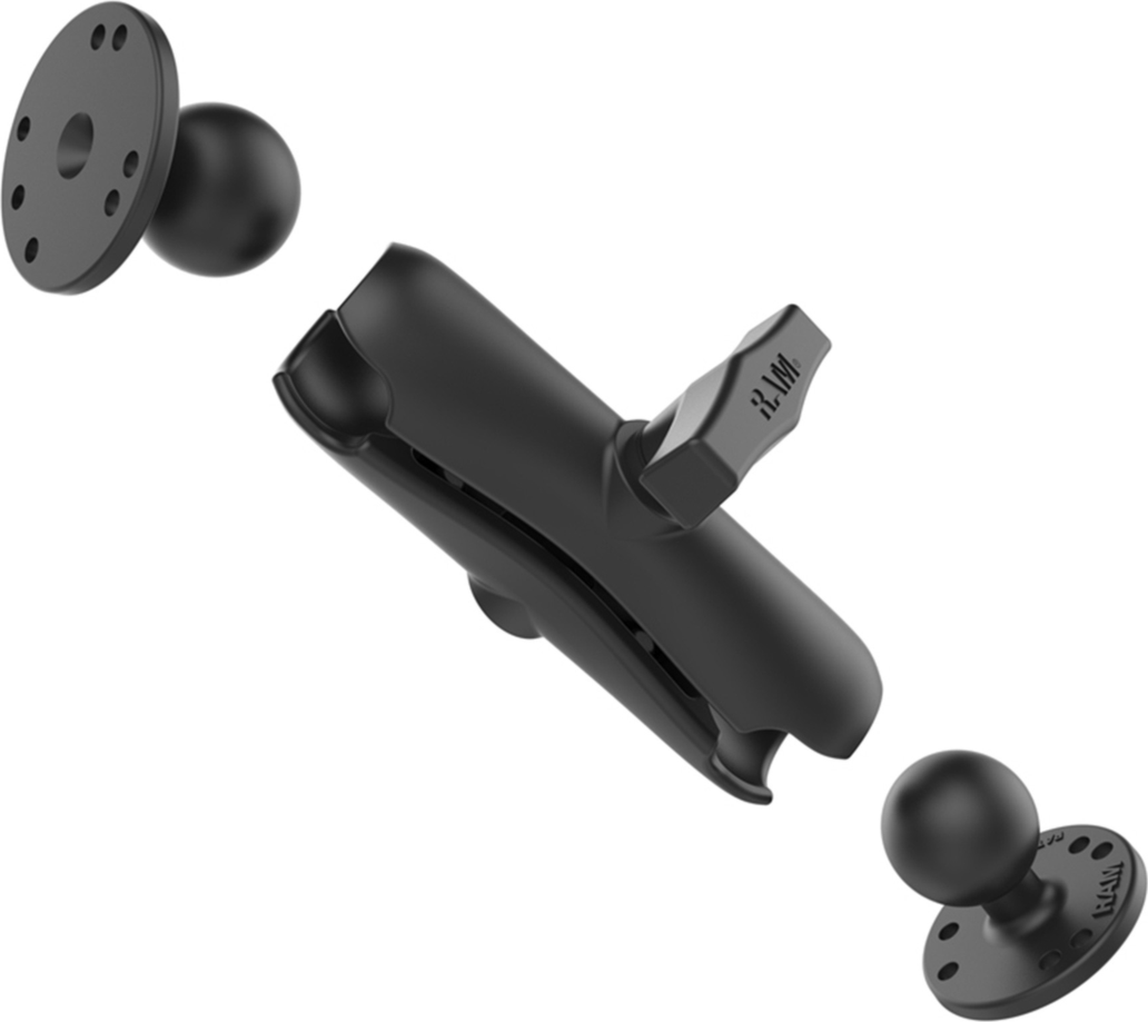 This RAM Mount Medium Length C size double socket locking arm come with two 2.5” round ball bases with Universal AMPS hole pattern for maximum versatility and mounting ability for max viewing angles.