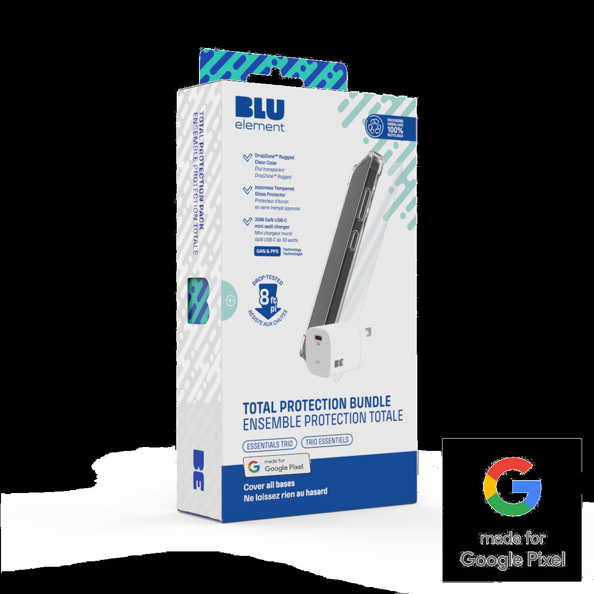 Blu Element BETPP9PR Ensemble de Protection Totale pour Google Pixel 9/9 Pro