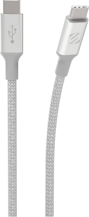 Scosche Braided Dual USB-C Charge and Sync Cable 10ft - Silver