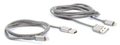 Lightning Charge & Synchronize Braided Cable 2 Pack - 0.9M & 1.8M - Gray/Black