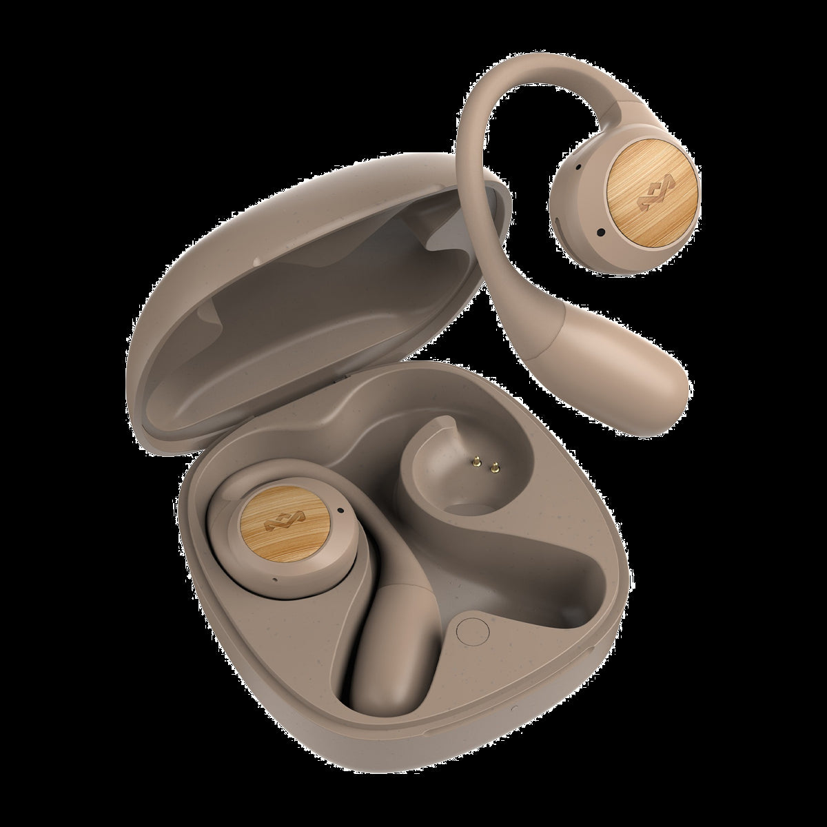 <p>The House of Marley Liberate True Wireless earbuds are designed to comfortably sit outside the ear, allowing to stay connected while staying aware.</p>