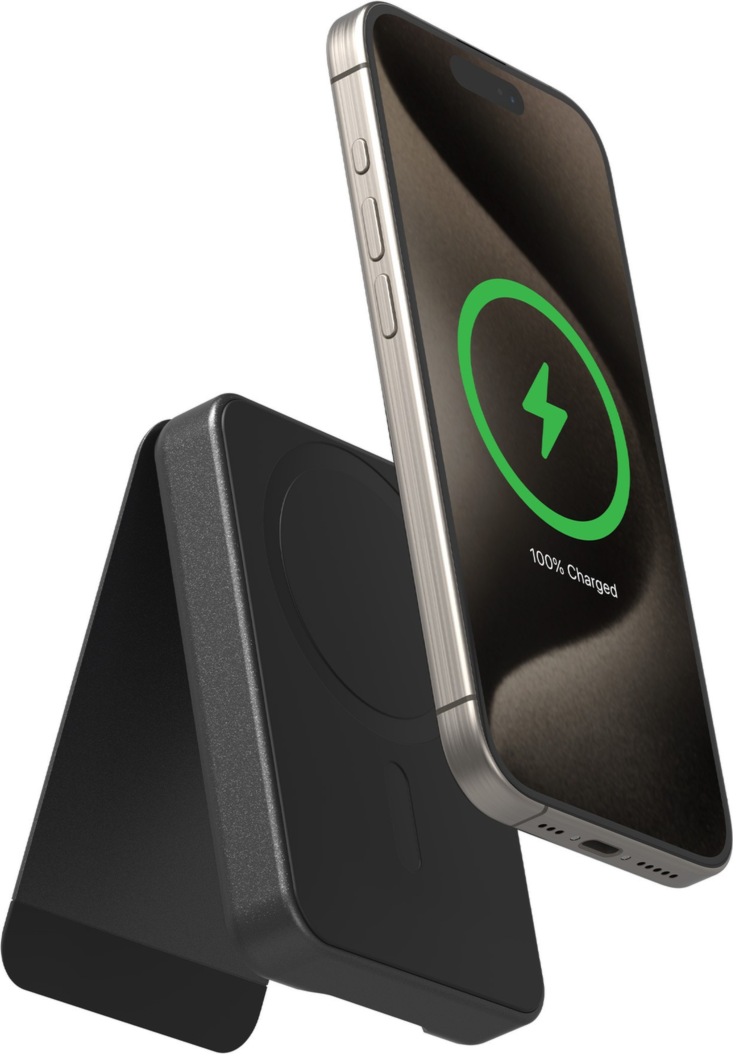 <p>Designed with MagSafe in mind, Mophie’s snap+ series 5,000 mAh powerstation mini delivers up to 15W of wireless power and comes with a kickstand for extended functionality.</p>