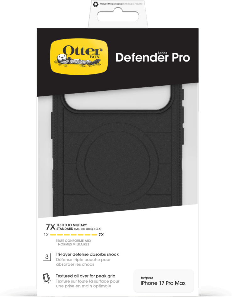 The OtterBox Defender Series Pro with MagSafe is the toughest case providing rugged protection against harsh drops. Equipped with MagSafe magnets and non-slip texturing.