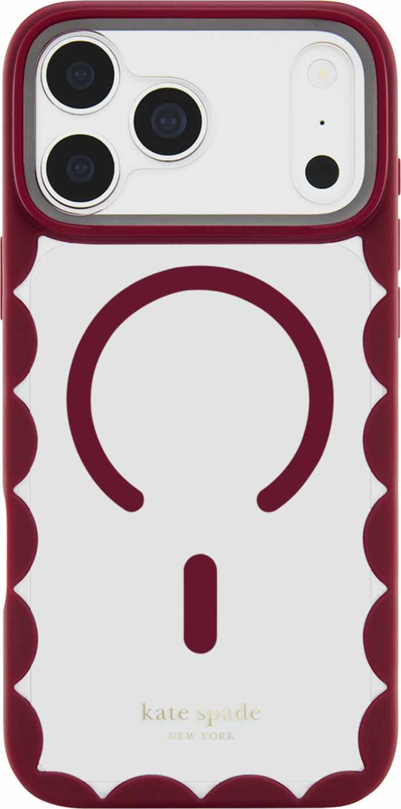 Kate Spade - Étui MagSafe à bord festonné Cherry Glaze pour iPhone 18 Pro Max/17 Pro Max