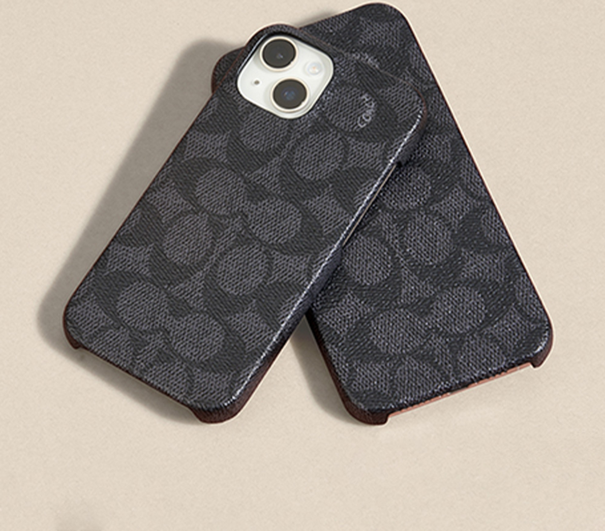 The Coach Slim Wrap Case is durably designed with an impressive 10 ft drop protection and thin profile for wireless charging.