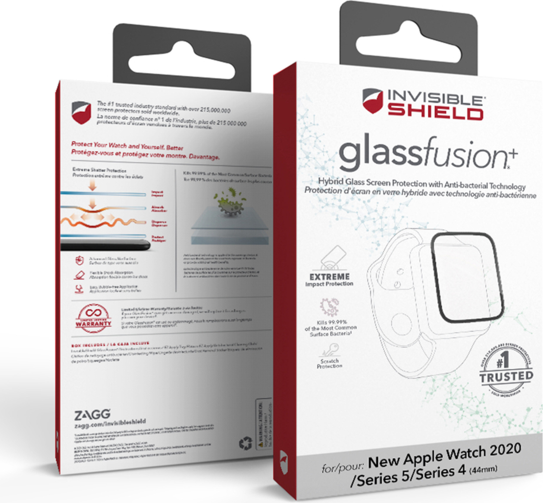 Tough and durable, this ZAGG InvisibleShield Fusion+ screen protector is built to absorb and disperse impact to prevent cracks and shattered screens.