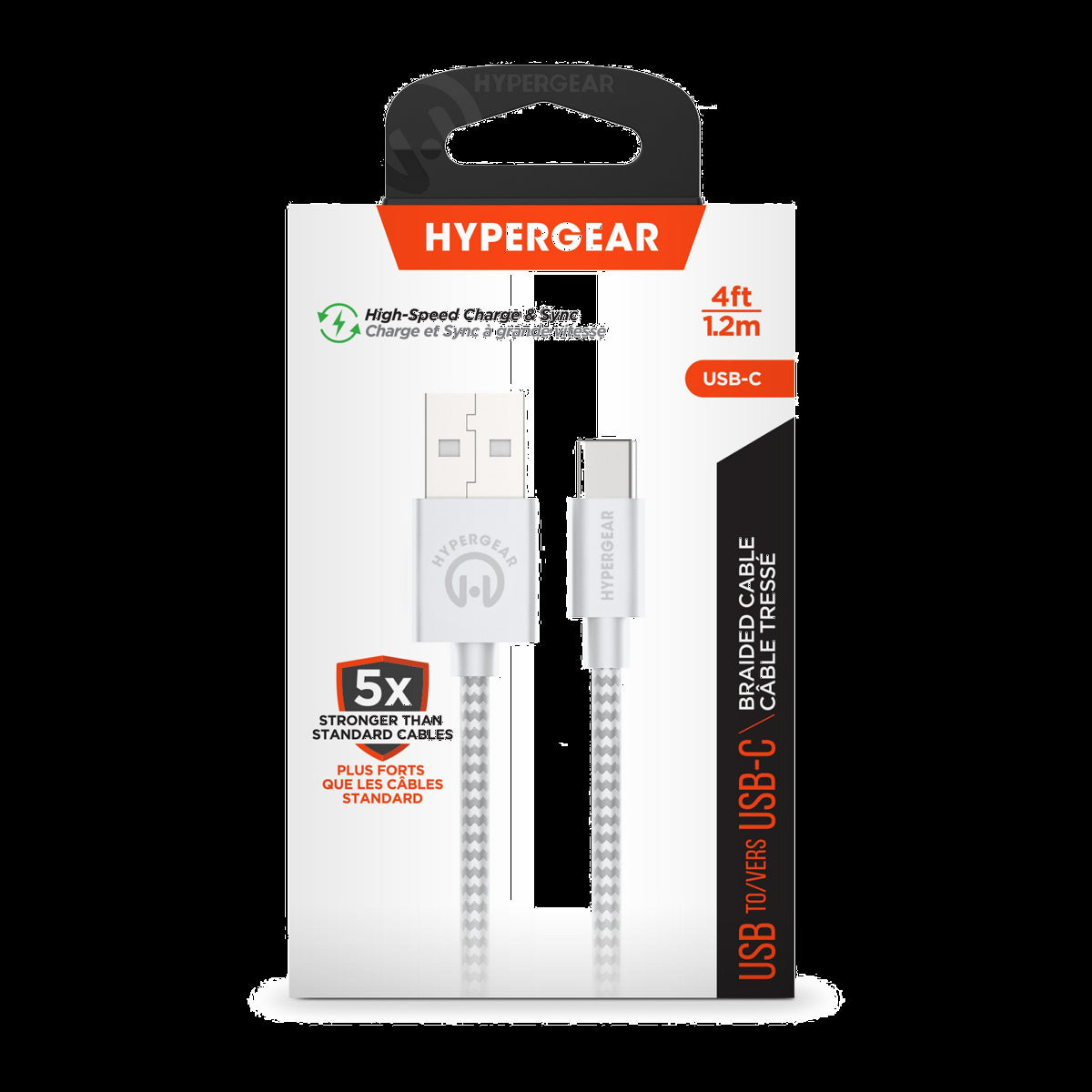 <p>The HyperGear USB to USB-C Charge and Sync Cable is composed of a braided cord that is 5x stronger than standard cables and offers extreme durability and flexibility.</p>