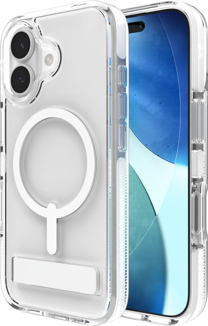 ZAGG - Santa Cruz Snap MagSafe Case with Kickstand for Apple iPhone 17 - White