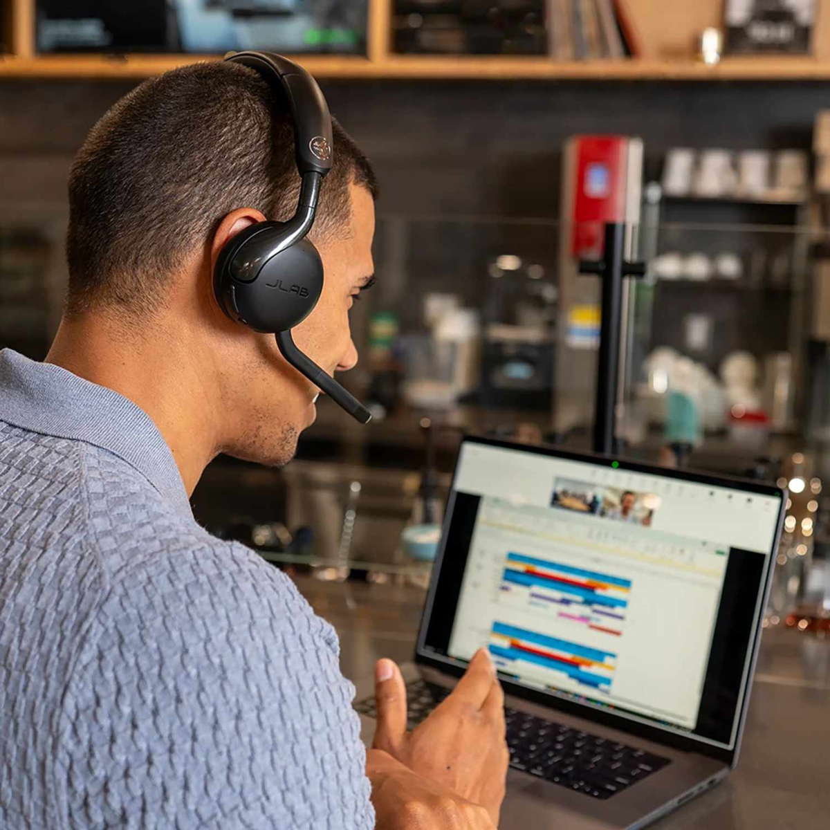 JLab - Go Work Gen3 Wireless or Wired Over-the-Ear Headphones - Black