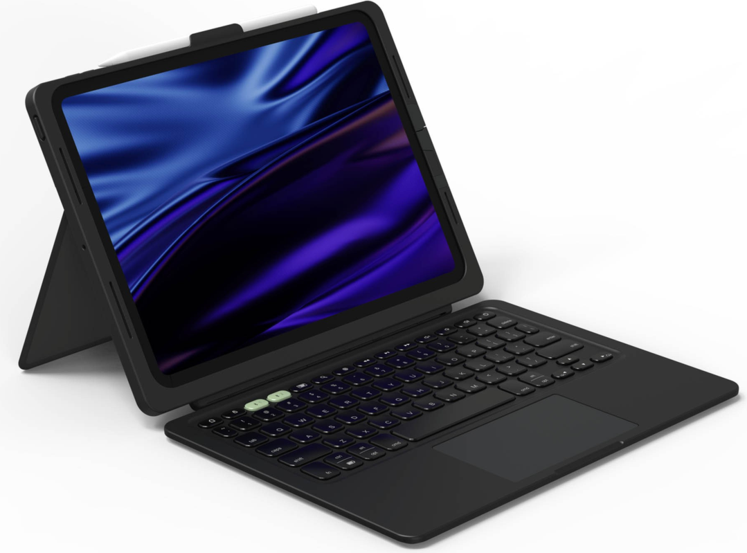 Drop-tested to protect up to 6.6 feet, the ZAGG Pro Keys 2 Keyboard features backlit, laptop-style keys, multi-device pairing, a detachable keyboard, adjustable stand, stylus holder, and more.
