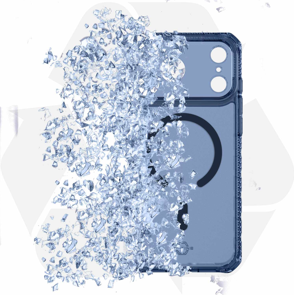 ITSKINS AP7XHBVARNVBL tui Hybrid_R Vapor MagSafe Bleu Marine pour iPhone 17 Pro
