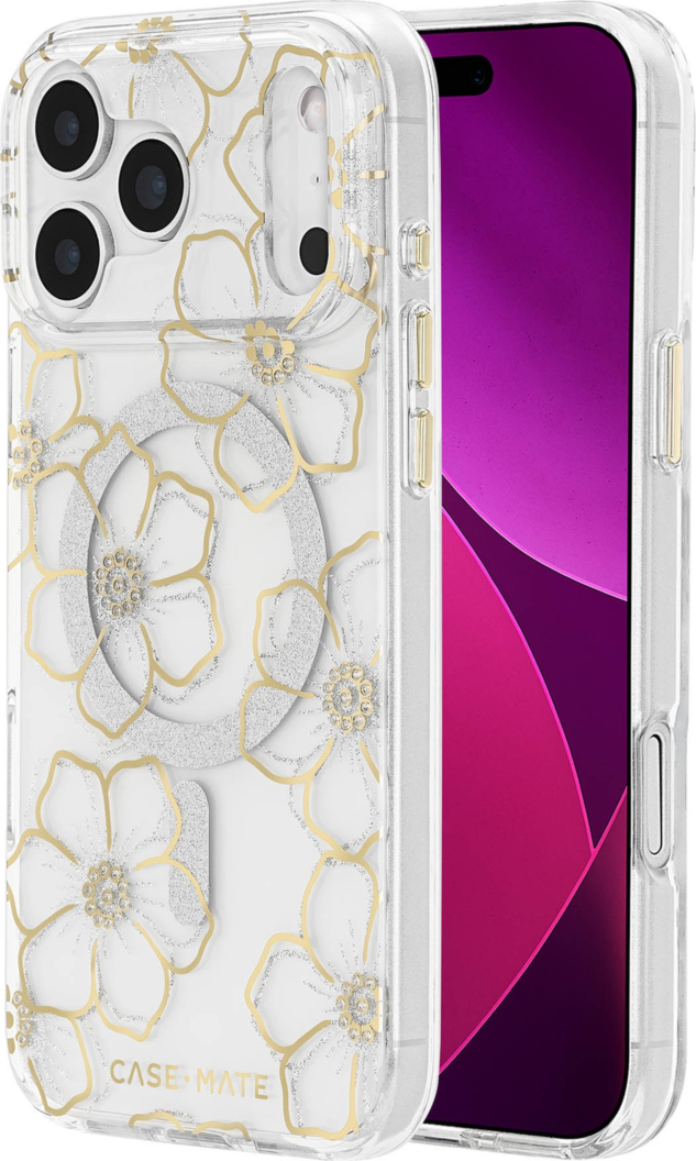 Case-Mate - Floral Gems MagSafe Case for Apple iPhone 18 Pro/17 Pro - Gold