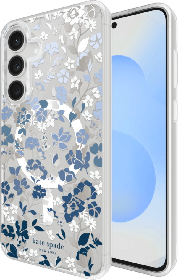 Kate Spade KS058940 Étui de Protective avec Magnets Flowerbed Bleu pour Samsung Galaxy S25 FE