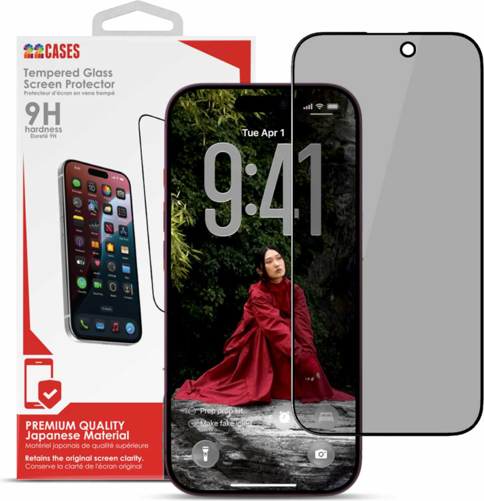 22 Cases - Privacy Glass Screen Protector with 2.5D Curved Edge for iPhone 18 Pro Max clear
