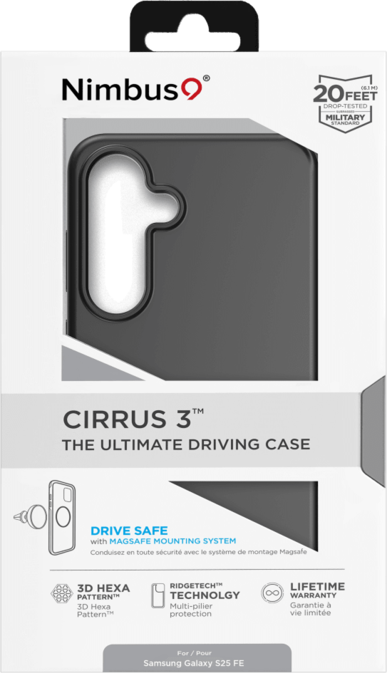 Nimbus9 N9C3MSSAMGS25FEBLK Étui Cirrus 3 avecMagnets Noir pour Samsung Galaxy S25 FE