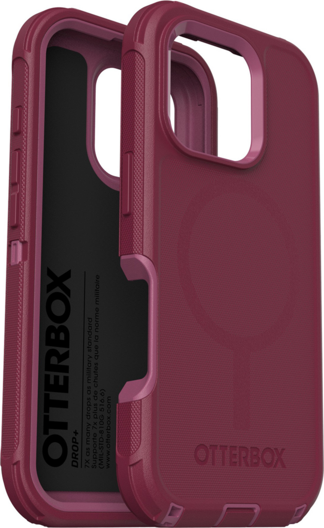 The OtterBox Defender Series Pro with MagSafe is the toughest case providing rugged protection against harsh drops. Equipped with MagSafe magnets and non-slip texturing.