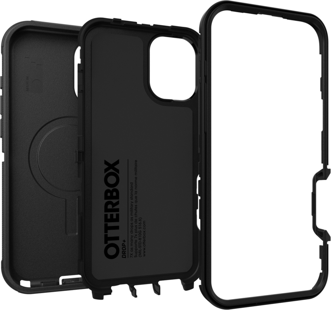 The OtterBox Defender Series Pro with MagSafe is the toughest case providing rugged protection against harsh drops. Equipped with MagSafe magnets and non-slip texturing.