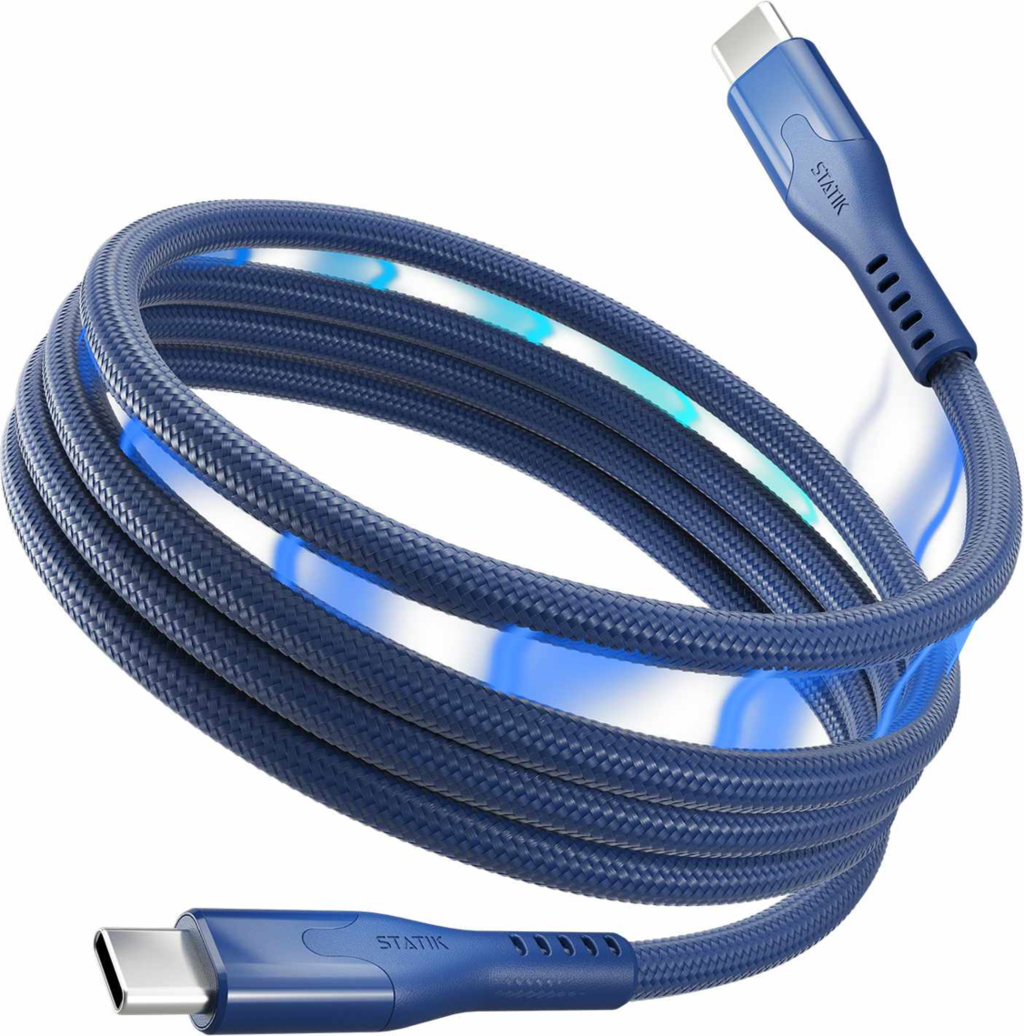 Statik - MagStack Pro Charge/Sync Magnetic Cable USB-C to USB-C 3.3ft Navy
