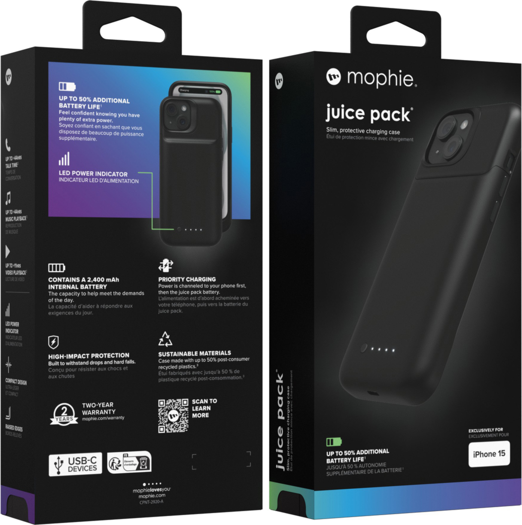 The Mophie Juice Pack is designed to provide extended power, capacity, and enhanced protection for device.