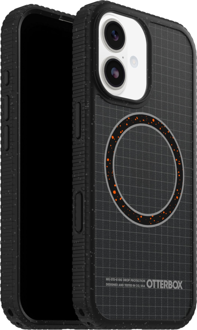 The OtterBox Sole Series features a grippy, high-ridge tread and unique ombré fabric back for secure style. It offers MagSafe compatibility and a removable lanyard loop.