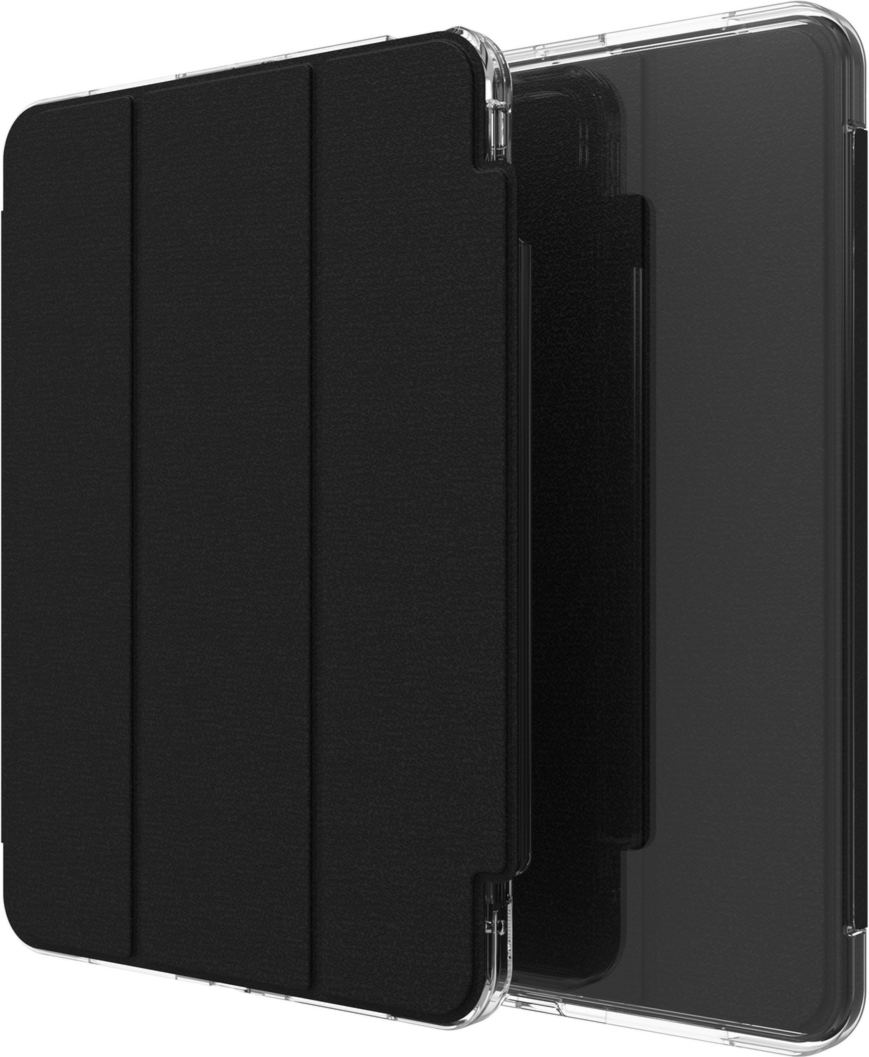 The ZAGG Crystal Palace Folio case for tablets provides 6.5ft of drop protection, featuring a built-in folio cover that protects the screen and converts into a stand.