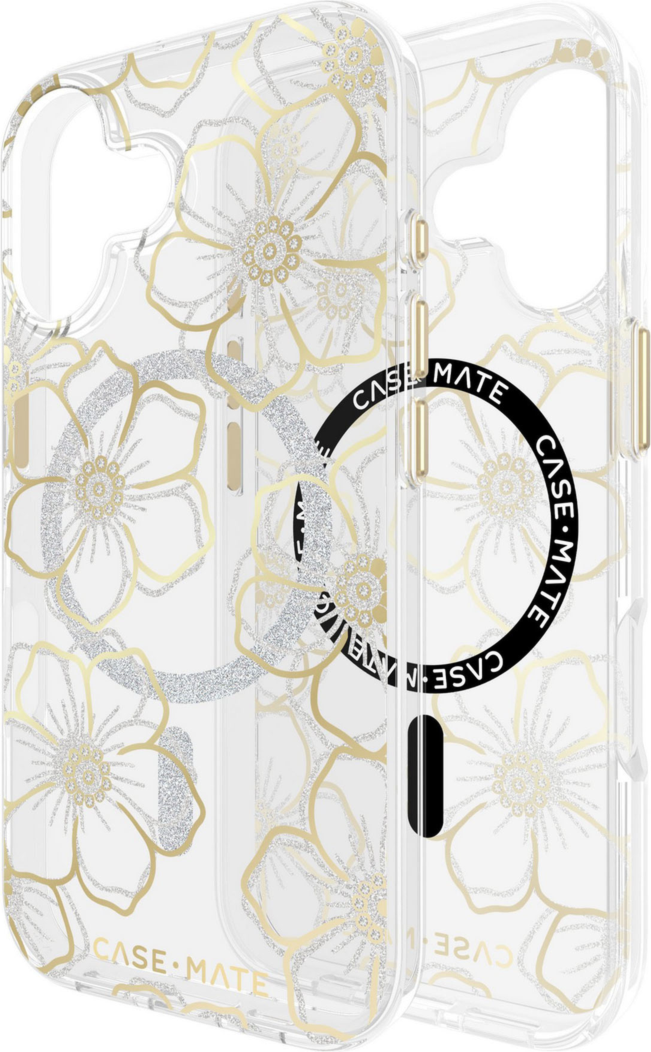 Case-Mate - Floral Gems MagSafe Case for Apple iPhone 17 - Gold