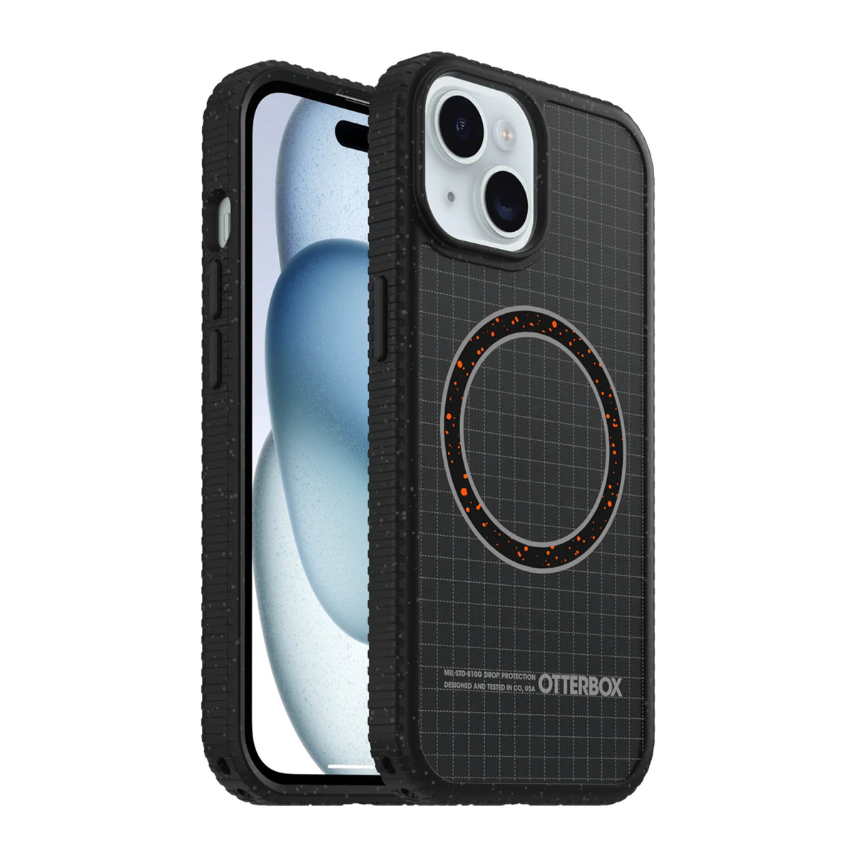 The OtterBox Sole Series features a grippy, high-ridge tread and unique ombré fabric back for secure style. It offers MagSafe compatibility and a removable lanyard loop.
