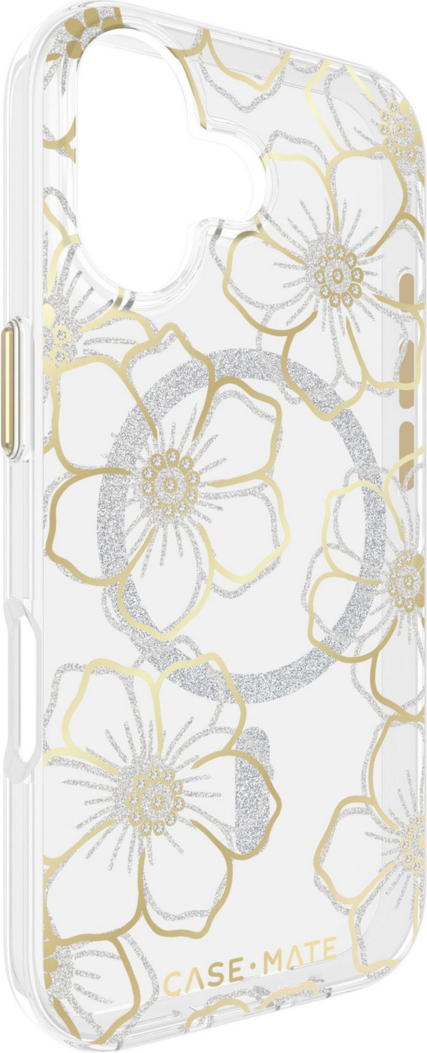 Case-Mate - Floral Gems MagSafe Case for Apple iPhone 17 - Gold