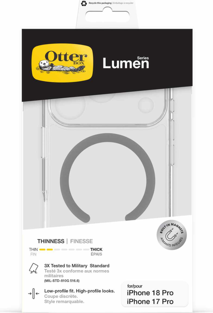 OtterBox - Lumen Clear MagSafe Case Clear for iPhone 18 Pro/17 Pro