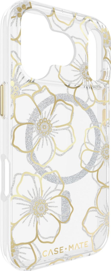 Case-Mate - Floral Gems MagSafe Case for Apple iPhone 17 Pro - Gold