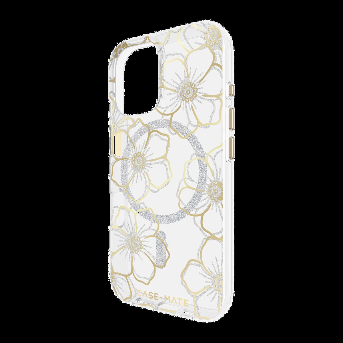 The Case-Mate Floral Gems MagSafe case features an eye-catching floral design accented with shimmering gemstones, creating a stunning complement to any device.