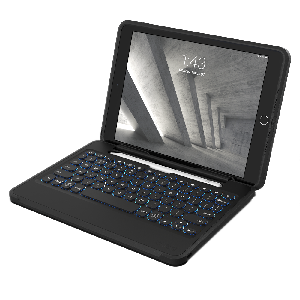 Tough protection meets ultimate versatility with the ZAGG Rugged Book with detachable wireless Bluetooth keyboard case.