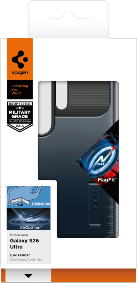 Spigen - Étui Slim Armor avec aimants, finition Metal Slate, pour Samsung Galaxy S26 Ultra