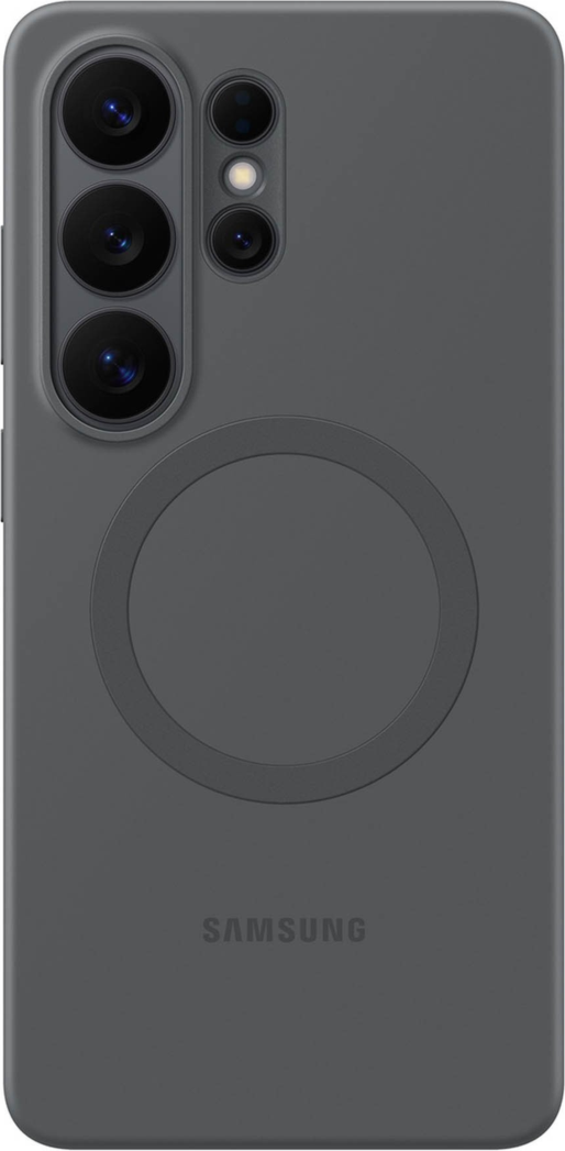 The Samsung Silicone Magnet Case offers a comfortable grip with a silky-smooth finish and a built-in magnet for seamless compatibility with magnetic charging and accessories.